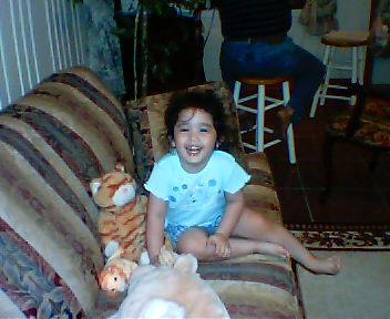 Tea posing for Uncle Ernest